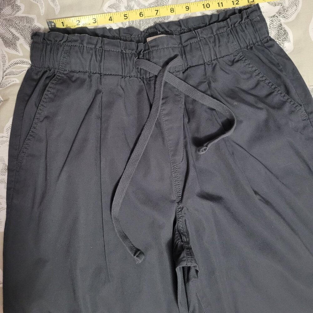 LOFT Navy Drawstring Cropped Pants - Picture 2 of 9